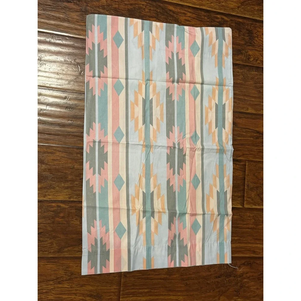 Lady Pepperell Sheet‎ Set Twin Pink Blue Southwest Excellent Vintage Percale USA